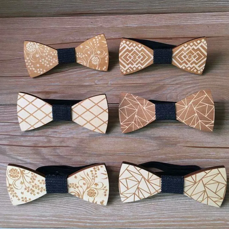 

Fashion Original Wooden Bow Tiet Gentleman Groom wooden necktie Butterfly Wedding Party Bow Ties Butterfly Wooden Tie For Man