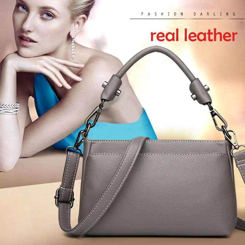 

real leather women bag solid small shoulder new women messenger bags brand luxury designer female handbag shoulder tote bags