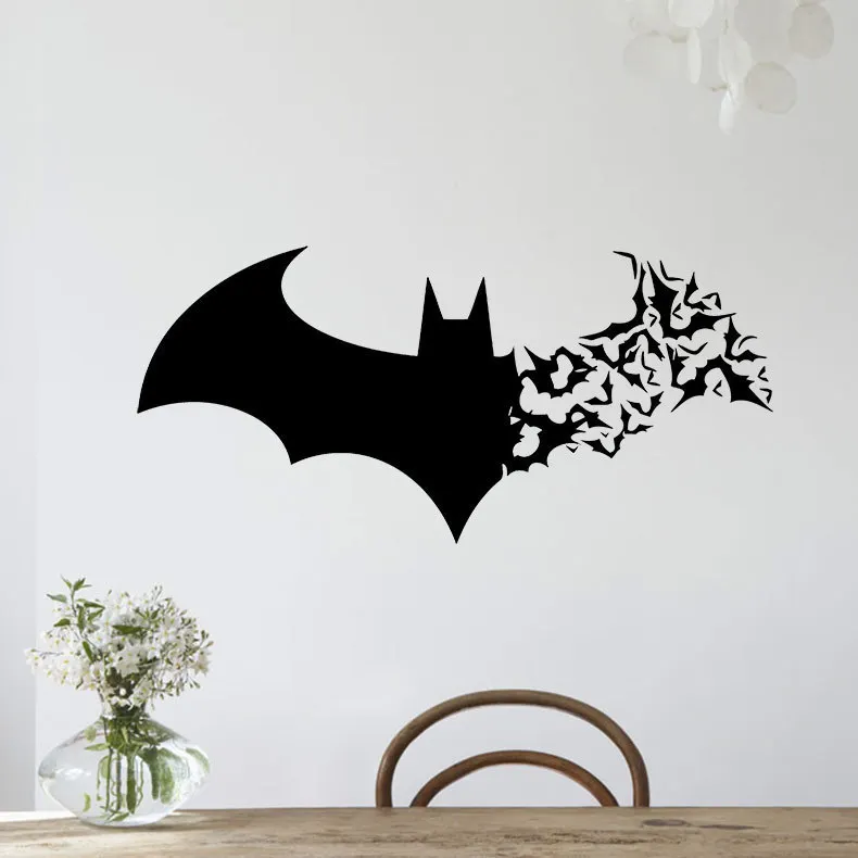 Новое поступление, настенные наклейки на Хэллоуин, серия Бэтмен, креативные Резные ПВХ наклейки на стену, ПВХ водостойкие украшения для гостиной
