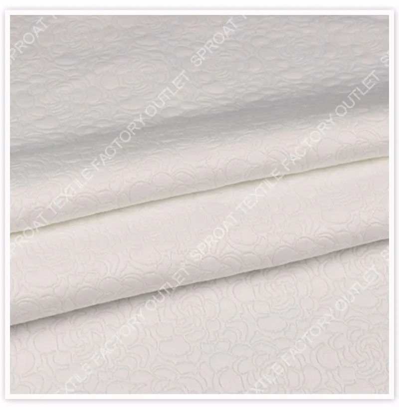 Американский стиль, белая Цветочная жаккардовая мягкая ткань для платья, пальто, жаккардовая ткань для шитья тела tejido SP3256