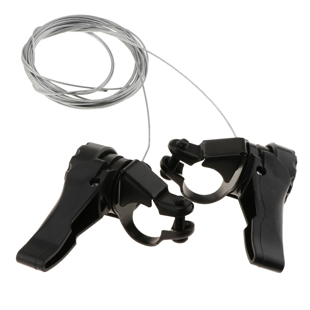 1 Pair Thumb Gear Shifters Trigger Set 3x 5/6/7 Speed with Stainless Steel Inner Shift Cable for Mountain Road Bike MTB 