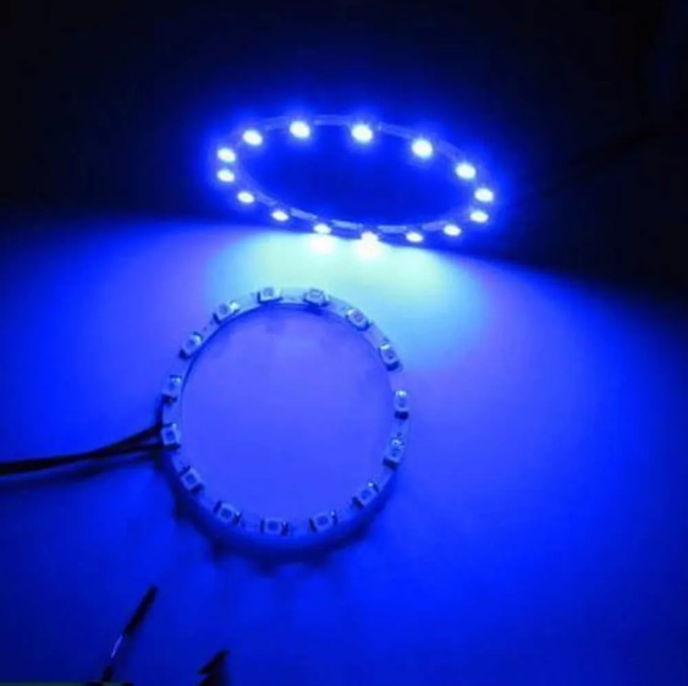 

2x 60MM 12V 15 LED SMD Car Angel Eyes Bright Blue Ring Light New