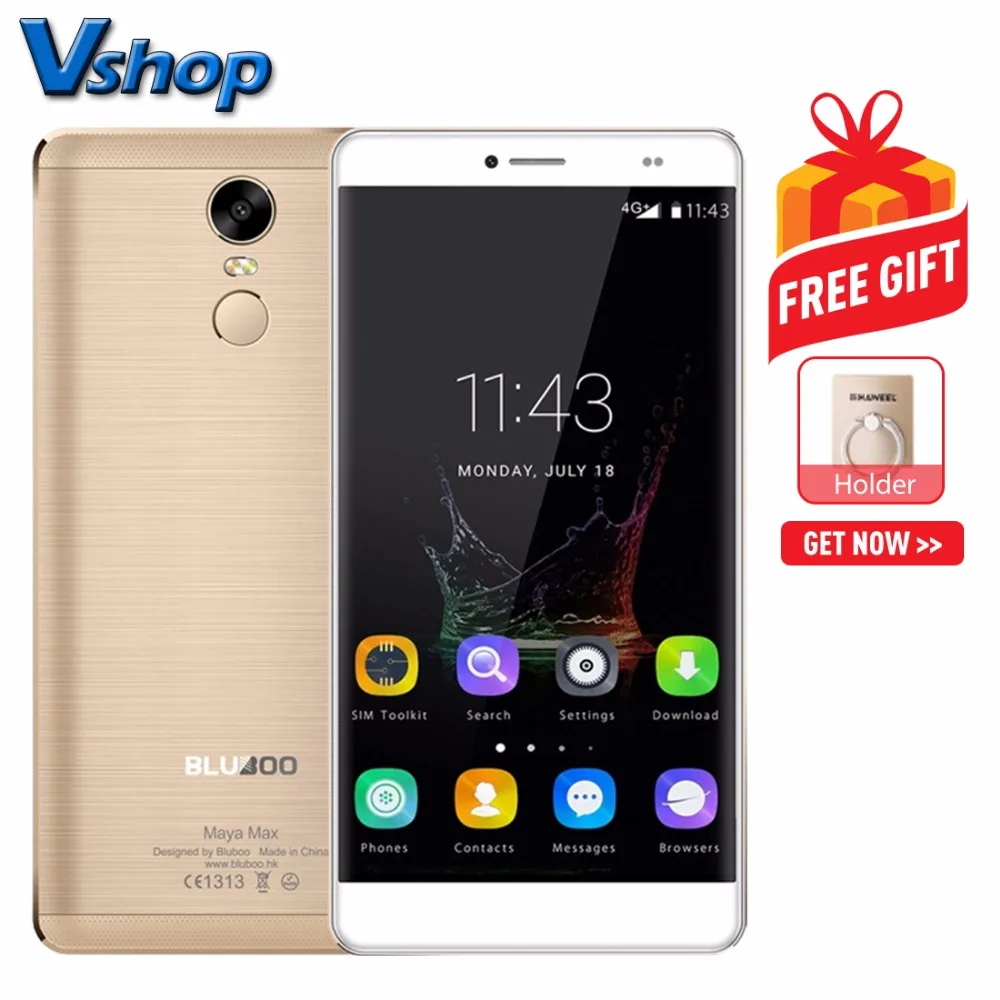 Оригинальные BLUBOO Майя Макс 4 Г Мобильный Телефон телефоны Android 6.0 32 ГБ ROM 3 RAM MTK6750 Octa