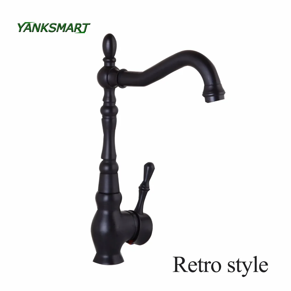 

YANKSMART Retro Bathroom & Kitchen Faucet ORB Basin Faucet Kitchen Water Faucets Basin Mixer Black torneira Tap