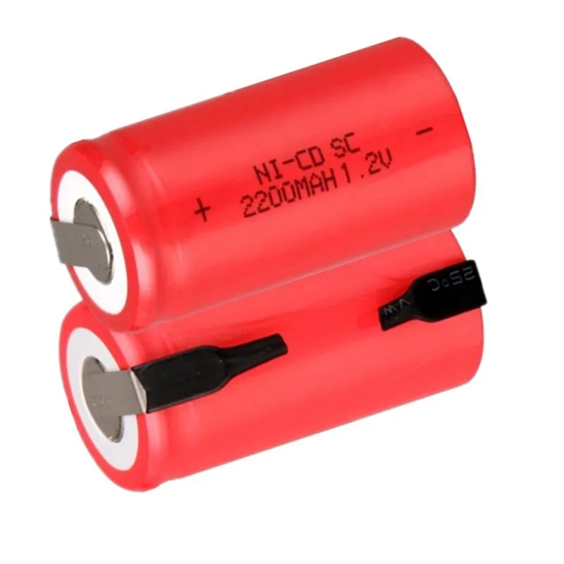 Ni-Cd 1,2 V SC батарея 2200mah перезаряжаемые батареи Sub C nimh ячейка с вкладкой сварочных штифтов для пылесоса электрическая дрель