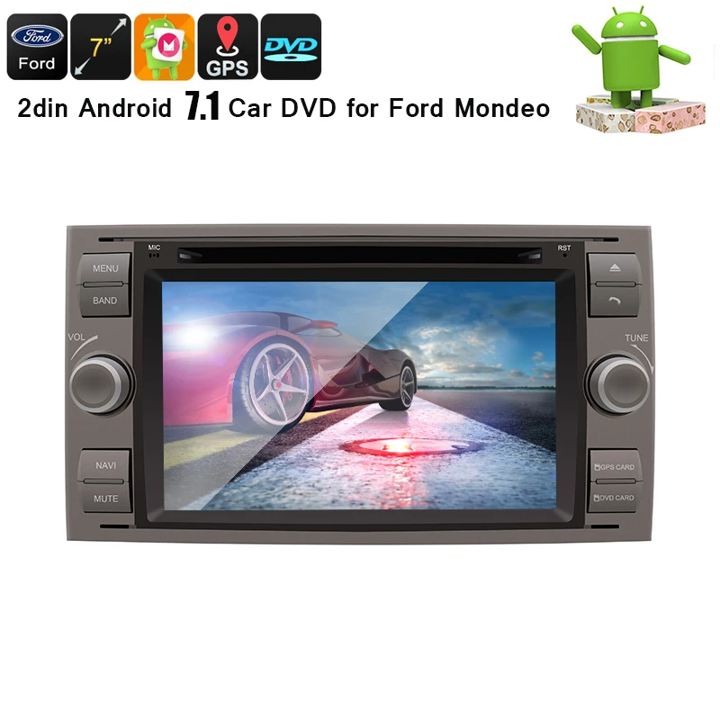 Cheap Android 7.1 Quad core RAM 2G /1G Car DVD GPS Radio stereo For Ford Mondeo S-max Focus C-MAX Galaxy Fiesta Form Fusion PC 0