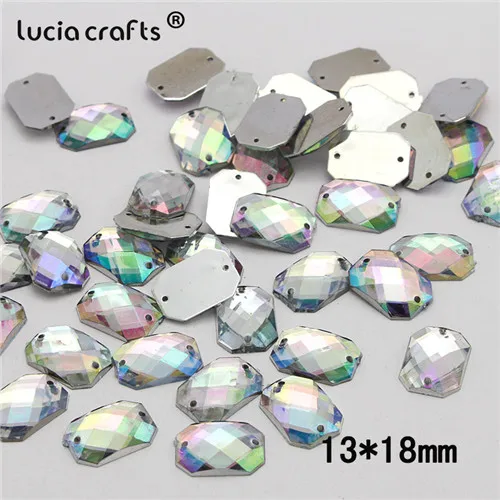 20/25/50/100pcs Multi Shapes AB Color Acrylic Crystal Stone Flatback Rhinestone Beads DIY Sew On Clothing Bags Accessories D1303 - Цвет: Style 10 25pcs