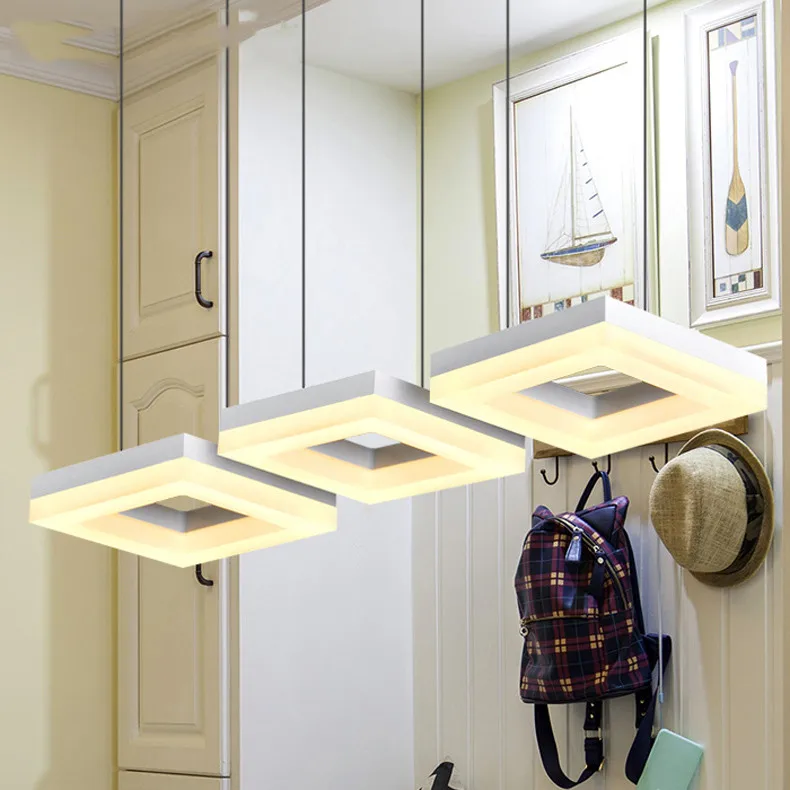 Pingente de Luz Sala de Jantar Moda Anel Retângulo Lâmpada Led Suspendu Restaurante Longo Cordão Pendurado Iluminação 5 China hanging lights Suppliers