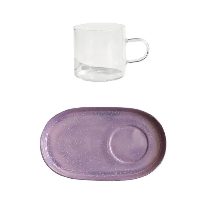 Чашка для кофе с молоком упаковка керамический поднос для завтрака домашняя Западная закуски послеобеденный чай чашка - Цвет: A