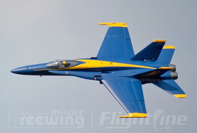 Модель реактивного самолета Freewing F18 F-18 90 мм F/A-18C Hornet Blue Angels RC EDF