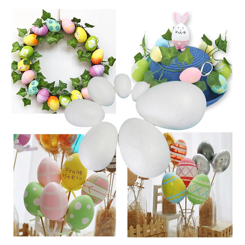 

50Pcs Easter Eggs Styrofoam Foam Ball Easter DIY Decor For Home Child Kids Gift Party Favor Handmade Eggs Easter Party Supplies
