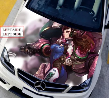 

LEFT SIDE Car Stickers and Decals Cartoon Japanese Anime UNIVERSAL CUSTOMIZED Engine Hood Waterproof Vinyl Covers HD Inkjet
