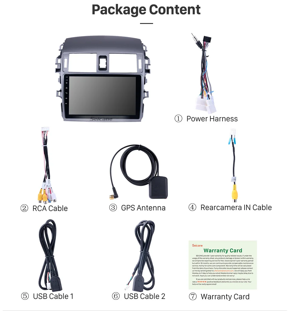 Excellent Seicane 2Din Android 8.1 2GBRAM 9" GPS Navigation Radio Player For 2007 2008 2009 2010 Toyota OLD Corolla Bluetooth Music Stereo 17