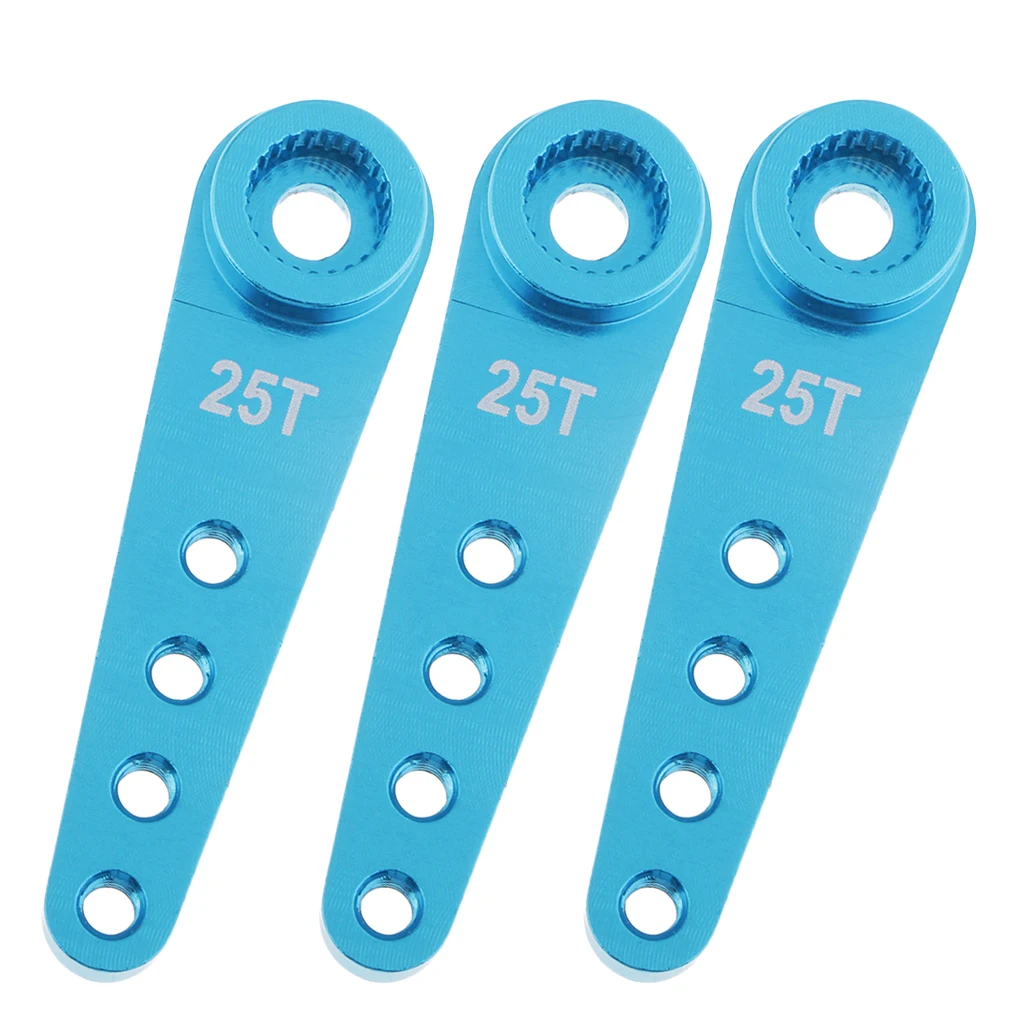 Children Education Store-3pcs 37mm 25T Steering Servo Arm Horn M2.5 Hole For RC Car Boat Futaba Blue | Игрушки и хобби