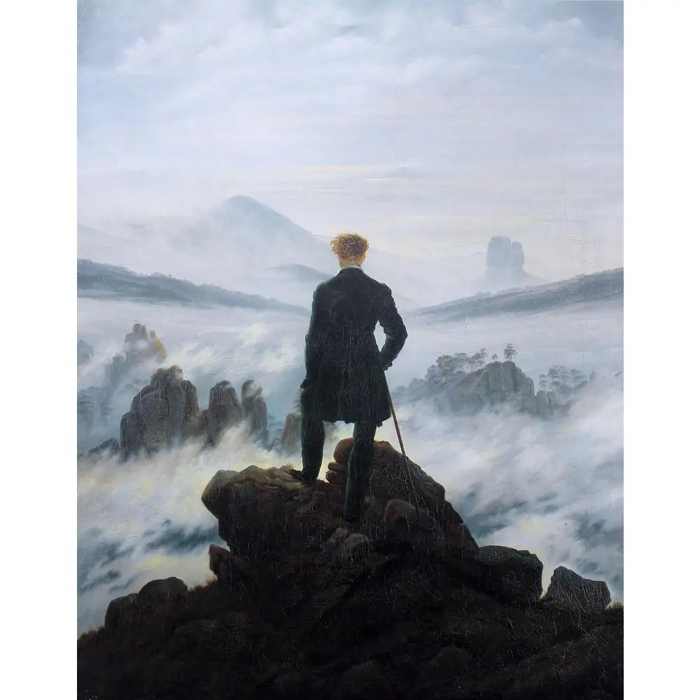 Hand painted Oil paintings Romantic Landscapes The wanderer above the sea of fog Canvas Art by Caspar David Friedrich wall decor Hand painted Oil paintings Romantic Landscapes The wanderer above the sea of fog Canvas Art by Caspar David Friedrich wall decor