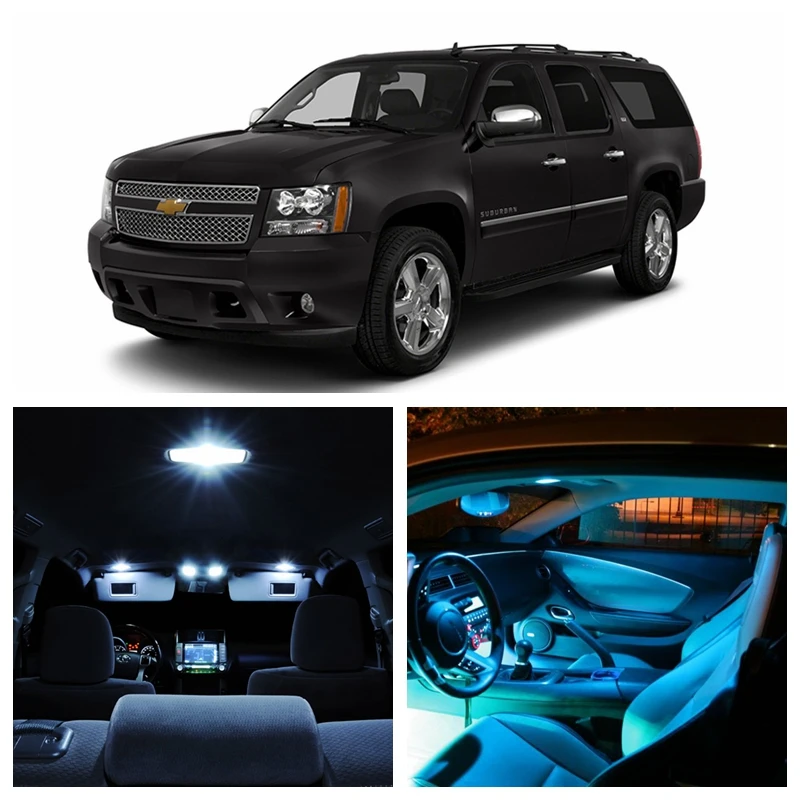 Us 18 99 14pcs White Led Light Ice Blue Bulbs For 2007 2014 Chevy Chevrolet Suburban Interior Package Kit License Plate Lamp Chevy Ef 16 In Signal