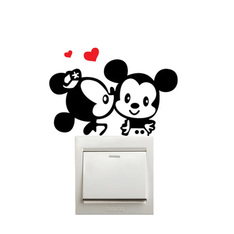 

2018 On sale Blue-light Luminous Switch Sticker Home Decor Cartoon Glowing Wall Stickers Dark Glow Decoration Sticker Cute Cat