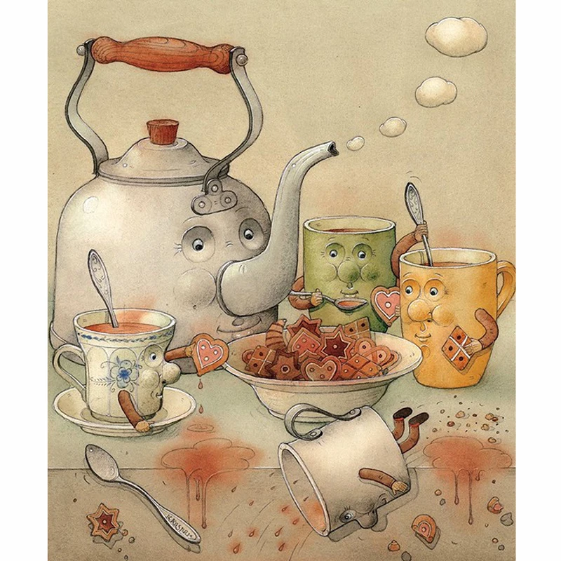 

5D Diamond Embroidery Full Drill Mosaic Cross Stitch Crystal Square Diamond Sets Decoration Diy Diamond Painting Tea Cup