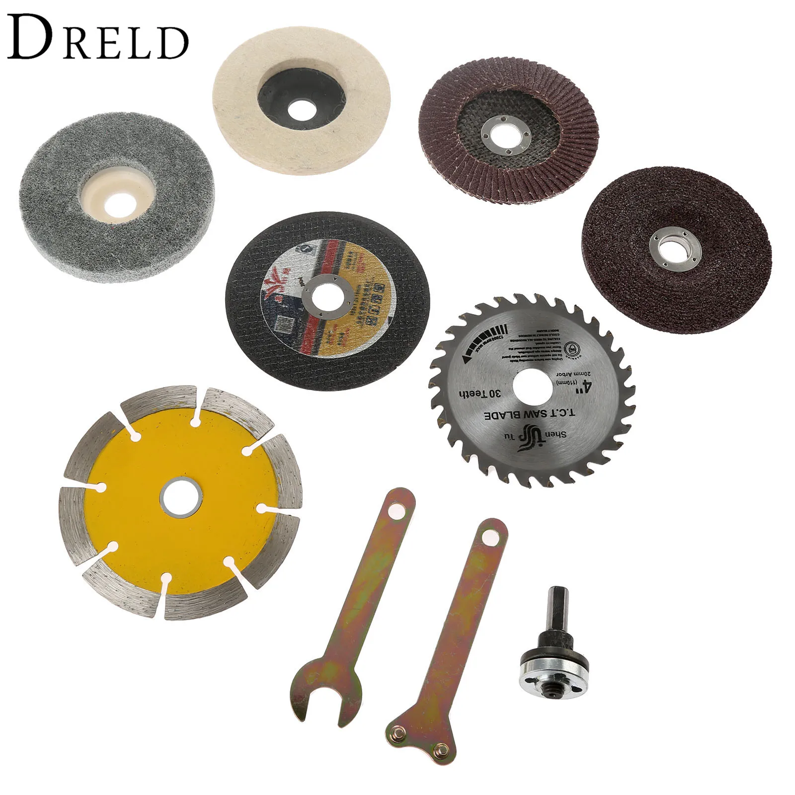 

10Pcs Conversion Shank Accessories Spanner Drill Metal Cutting Polishing Pad Marble Grinding Wheel Saw Blade for Electric Drill