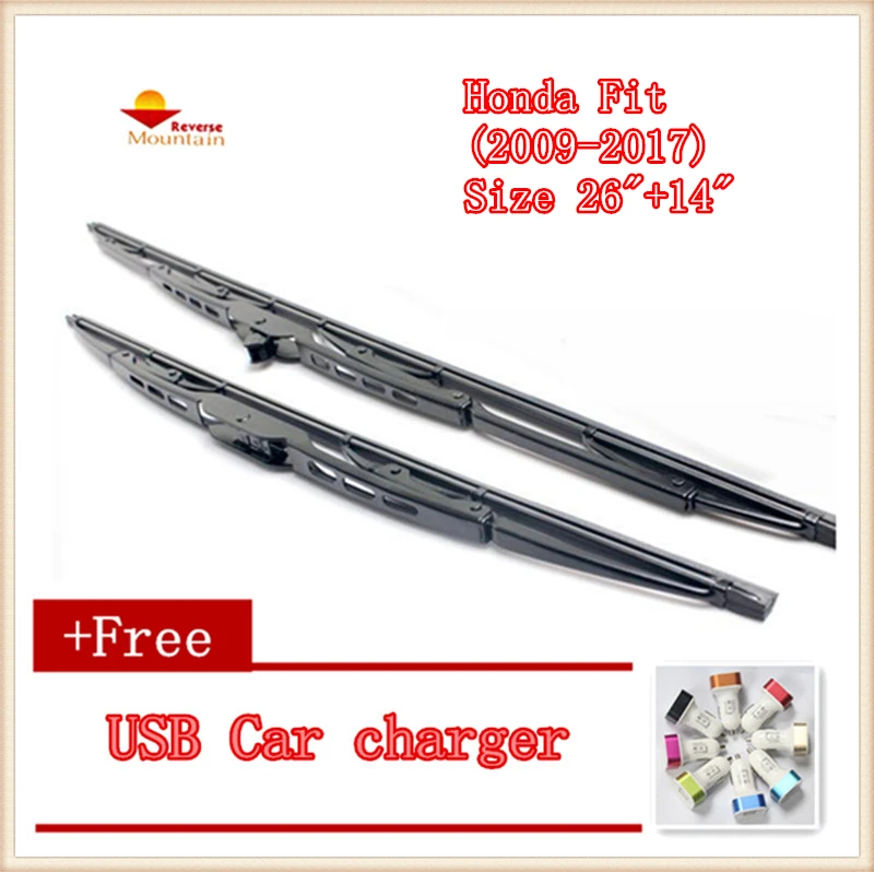 2pcs/lot Car windshield wiper Blade U type Universal For Honda Fit
