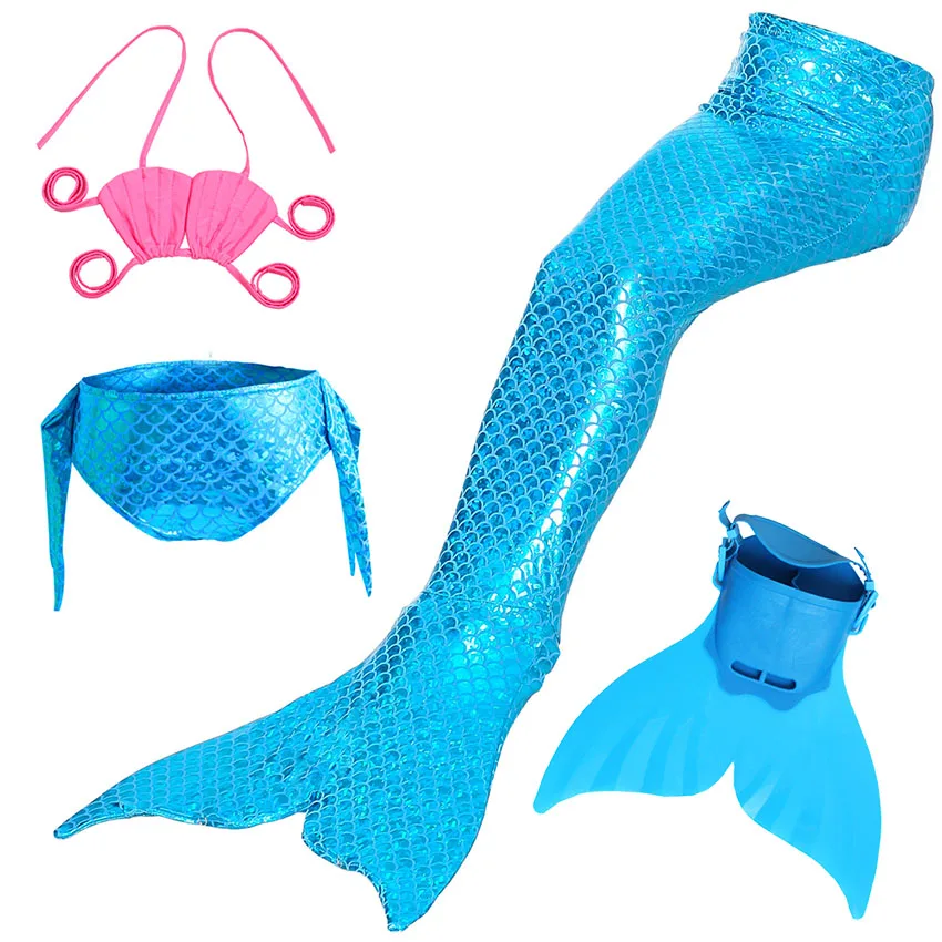 Детский купальный костюм русалки, бикини для девочек, хвост русалки С флиппером, детская одежда для плавания, Раздельный купальник, хвост русалки, одежда для плавания - Цвет: JP15 with Monofin