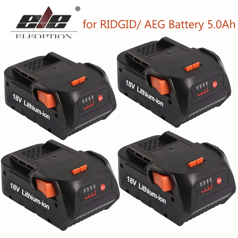 ELE ELEOPTION 4 шт. новейший 18 в 5000 мАч литий ионный аккумулятор для RIDGID R840083 CS0921 R84008 AC840084