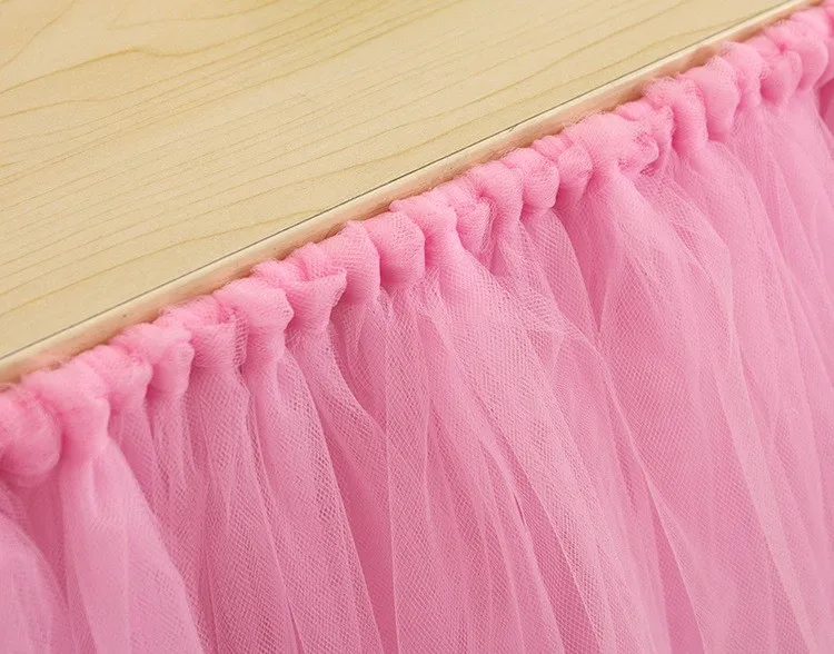 Description Picture 6 of itemhandmade tulle table skirts Polyester table decoration wedding birthday party decoration baby shower supplies