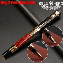 Free Shipping Luxury Hero Business Metal Fountain Pen Nice Red Wood School Student Writing Pen Buy 2 Pens Send Gift Free Shipping Luxury Hero Business Metal Fountain Pen Nice Red Wood School Student Writing Pen Buy 2 Pens Send Gift