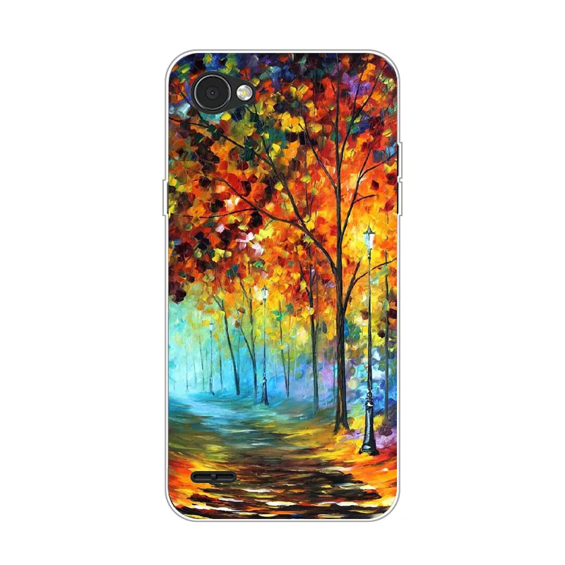 LG Q6 Case,Silicon Full flower Painting Soft TPU Back Cover for LG Q6 Phone bags