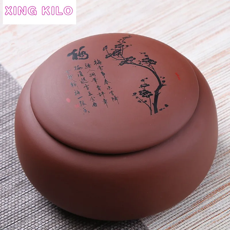 

XING KILO Large Tea Caddy Ceramic Pu'er Tea Sealed Jar Original Mine Tea Set Purple Sand Box