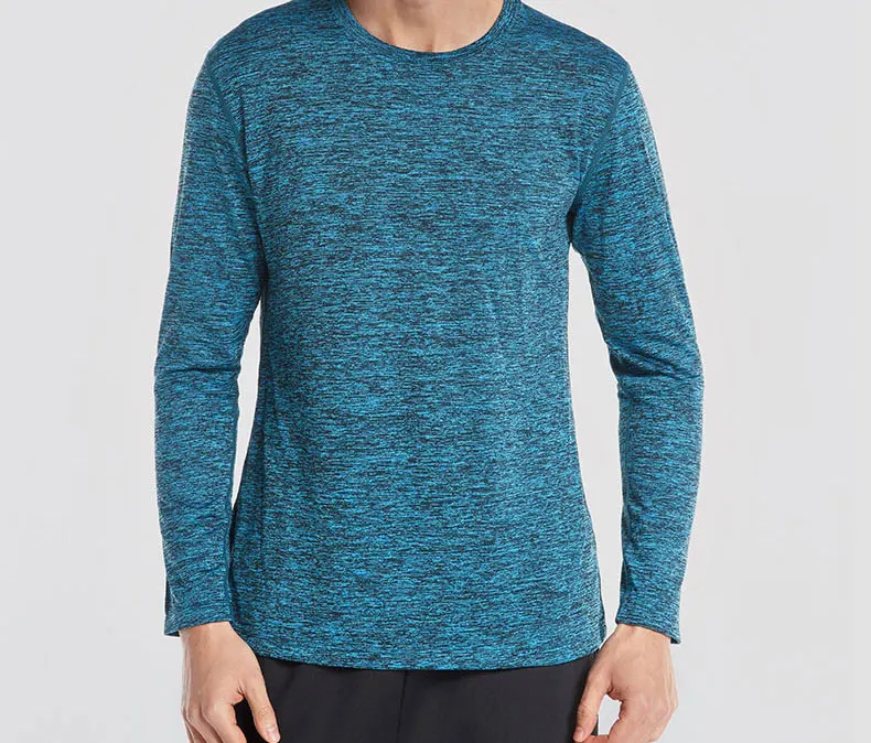 VANSYDICAL Running T-shirt Men Quick Dry Running Long Sleeve Shirt for Jogging Fitness Gym Training Tops Cycling Jersey kelme XL 24