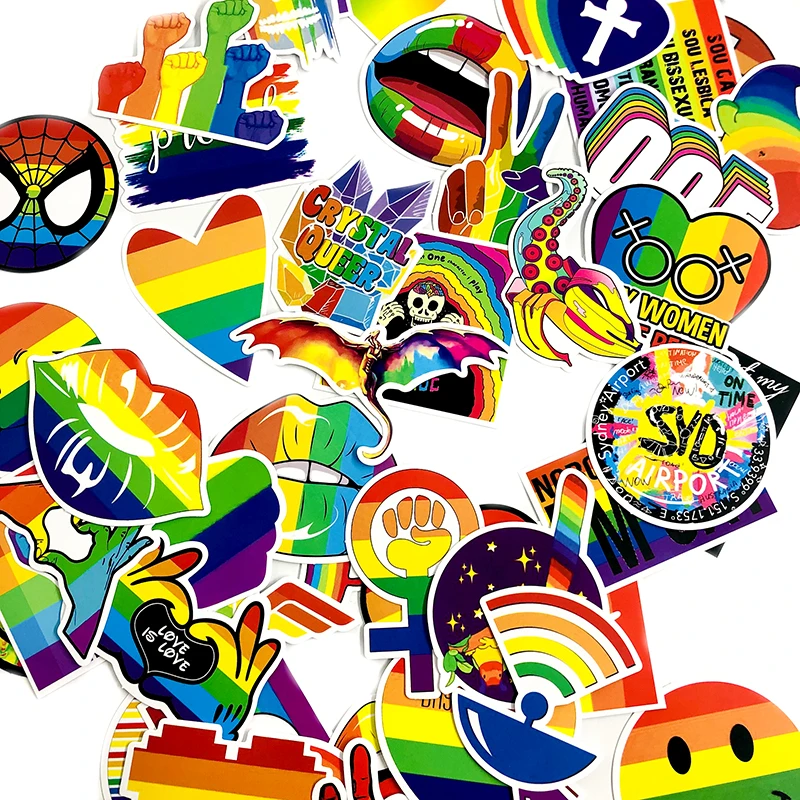 100Pcs Seven Colour Outdoor Travel Rainbow Graffiti Skateboard Sticker Forluggage Travel Board Guitar Motorcycle Decoration