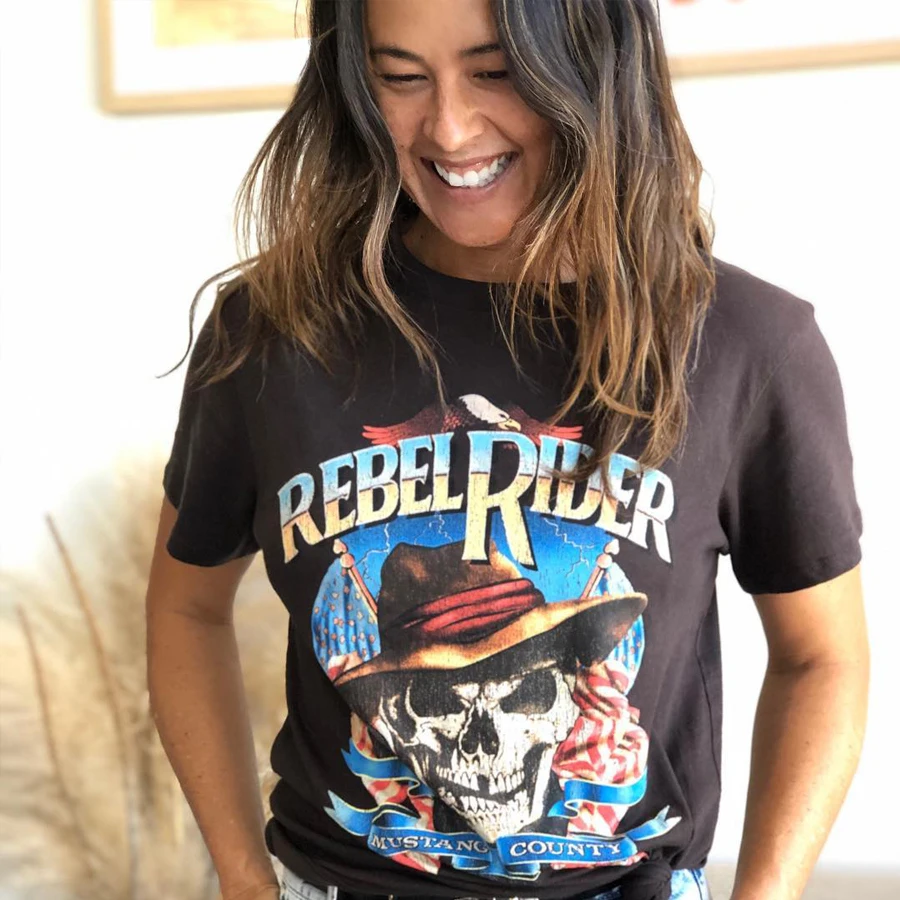 FECCER футболки для женщин Цыганская футболка рок н ролл Rebel Rider принт летние футболки короткий рукав женский пуловер Бохо майки