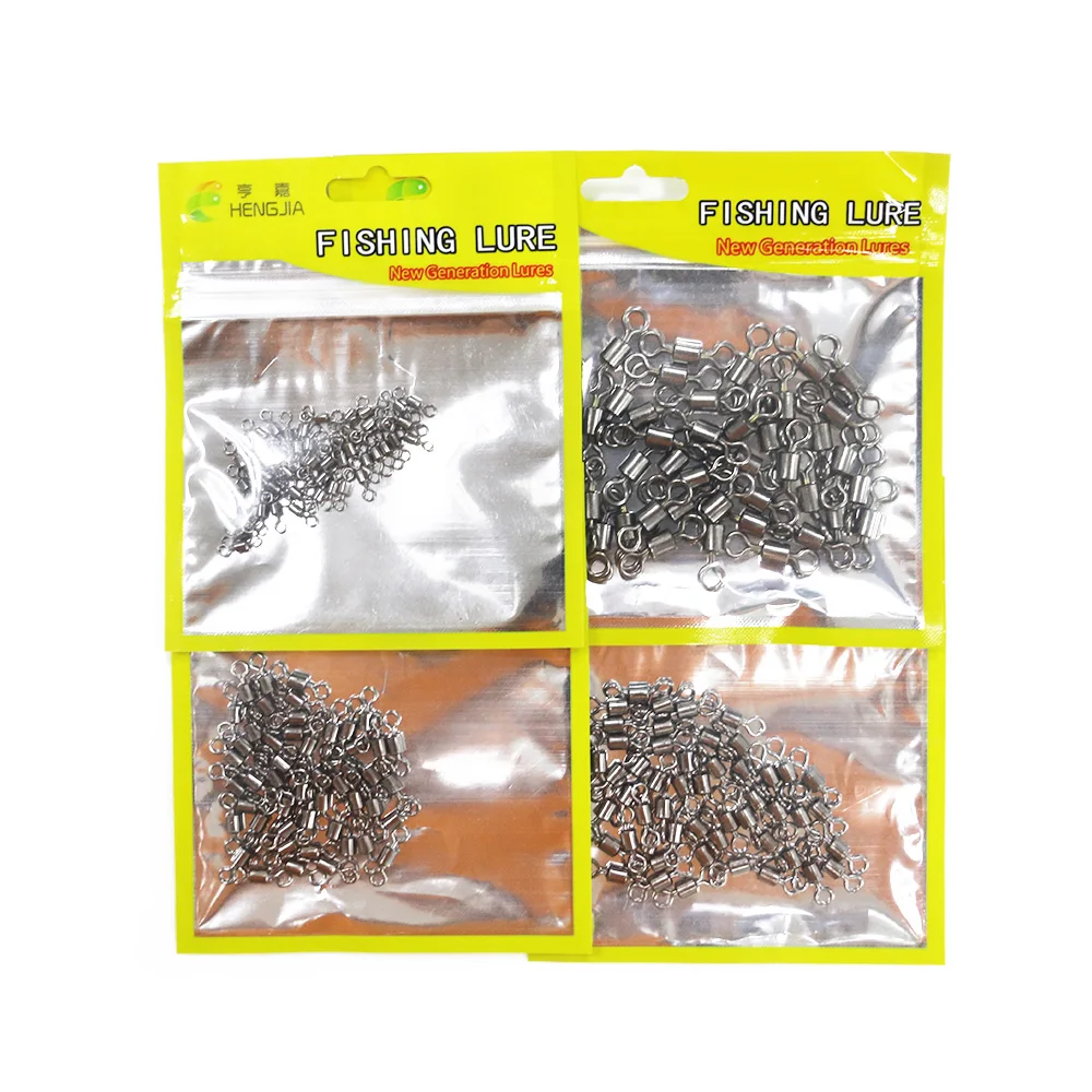 

HENGJIA 50pcs Sea Fishing High Dpeed American Swivel Eight-Character Ring Connector Sea Rock Fishing Tackle