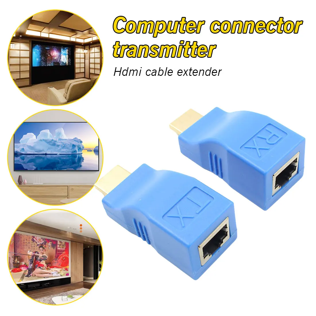 Горячая продажа 2 шт. (1 пара) 30 М 1080P HDMI удлинитель передатчик к RJ45 по Cat 5e/6 сетевой