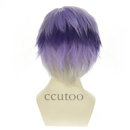 Ccutoo Diabolik Lovers Sakamaki Kanato фиолетовый градиент короткие пушистые слоистые синтетические волосы косплей парик термостойкие волокна