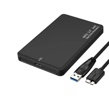 2.5 polegada usb 3.0 sata hd caixa hdd externa, gabinete preto, ferramenta livre, 5 gbps suporte uasp disco rígido para ssd/2tb