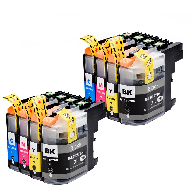 8x совместимые чернильные картриджи для Brother LC127XL/LC125XL DCP-J4110DW MFC-J4410DW MFC-J4510DW MFC-J4610DW MFC-J4710DW