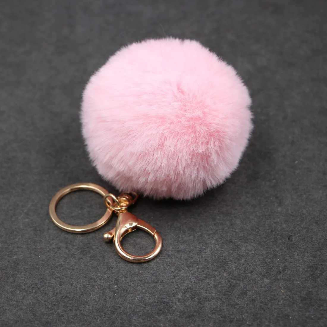 

Porte Clef 8CM Rabbit Fur Keychain Backpack Bag Ball Trinkets Pom Pom Car Keyring Pendant Handbag Buckle Charms Bunny Key Chains