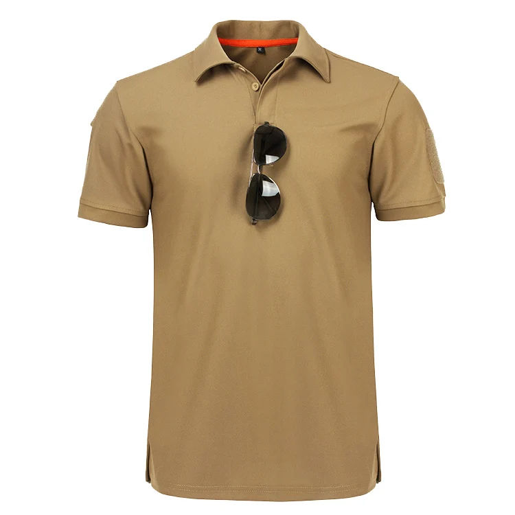 Военная тактическая футболка, армейская быстросохнущая футболка с отворотом и коротким рукавом, летняя модная повседневная спортивная хлопковая Футболка Homme
