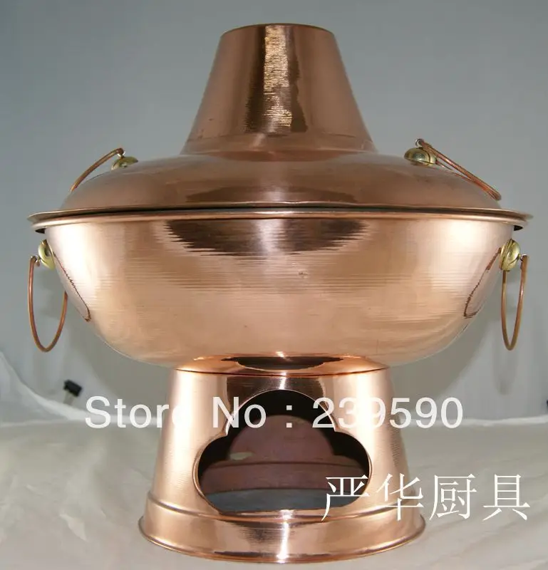 DHL/UPS 32cm kitchen accessories copper hot pot*Mongolian hot pot*China