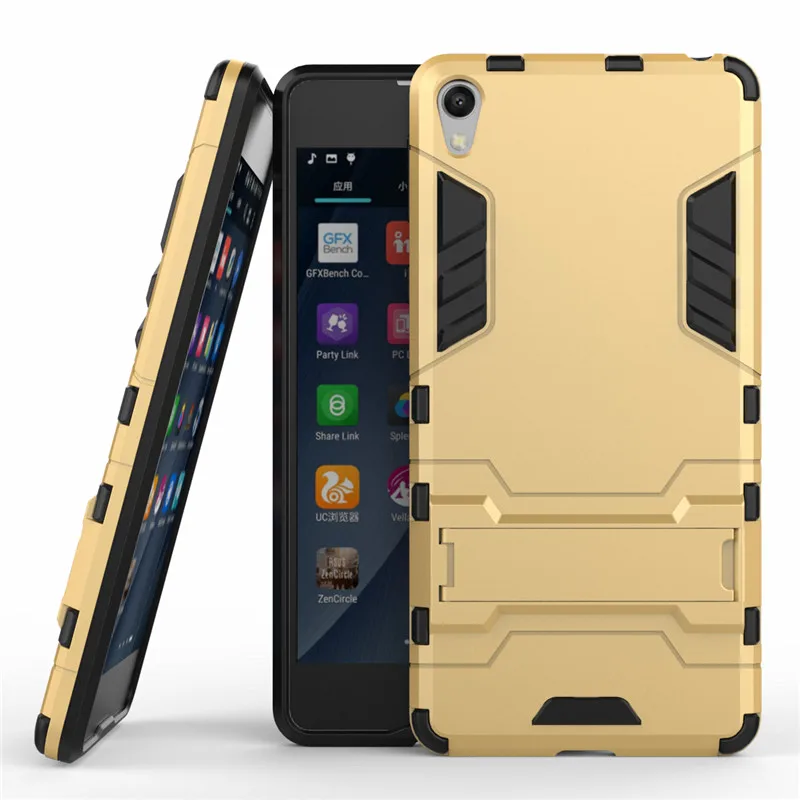 

Case For Sony Xperia E5 F3311 F3313 Back Cover Soft Silicon+Slim Plastic Kickstand Dual Hybrid Heavy Duty Armor Case