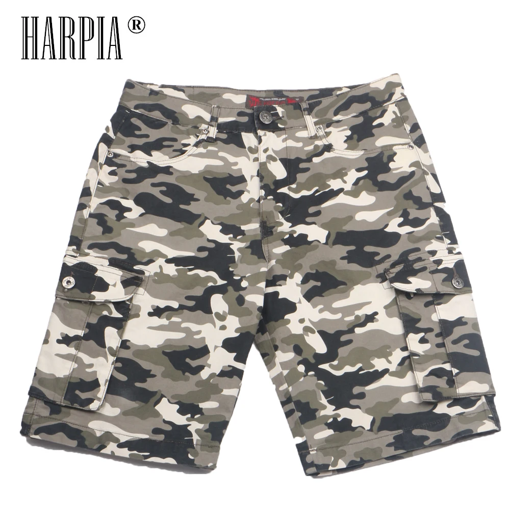 Harpia новые летние мужские камуфляжные шорты мужские камуфляжные свободные мужские шорты Карго армейского зеленого цвета Большие размеры 38-53 крутые военные короткие штаны