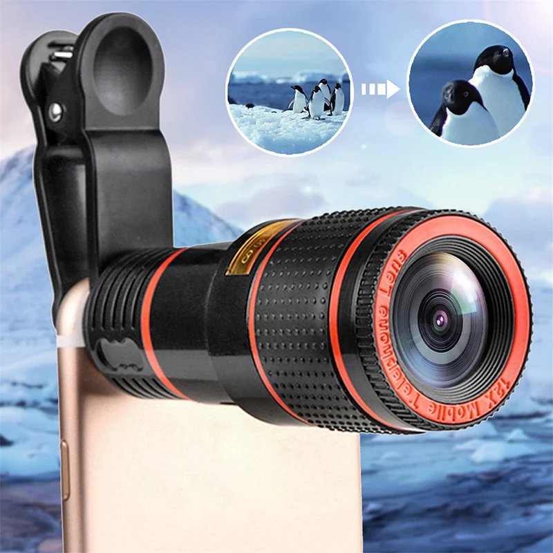 HD 12x Optical Zoom Camera Telescope Lens With Clip For
