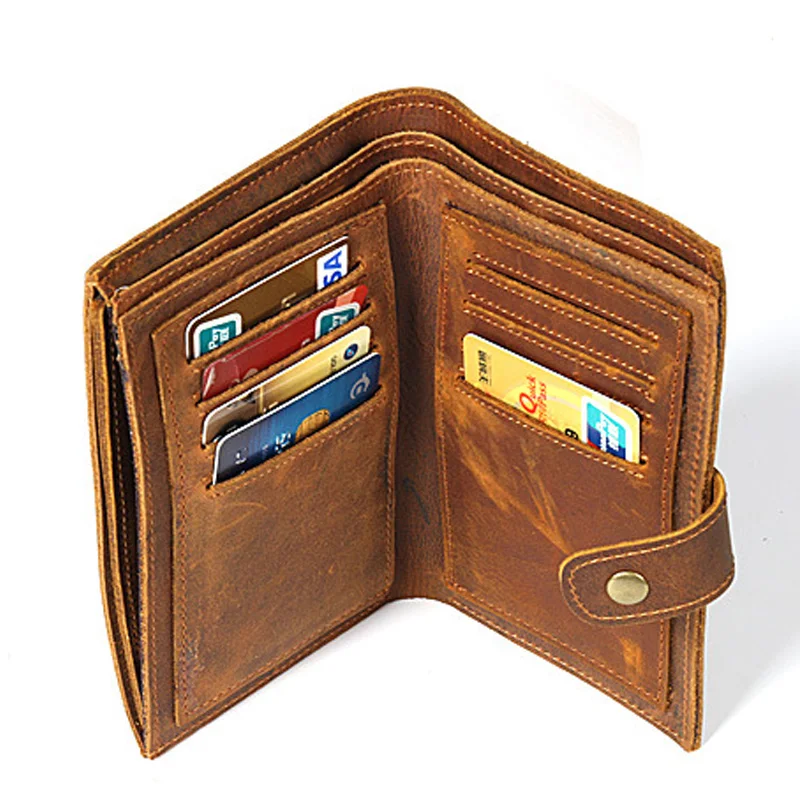 

Leather Card Pocket Wallet Genuine Leather Man Travel Standard Wallets