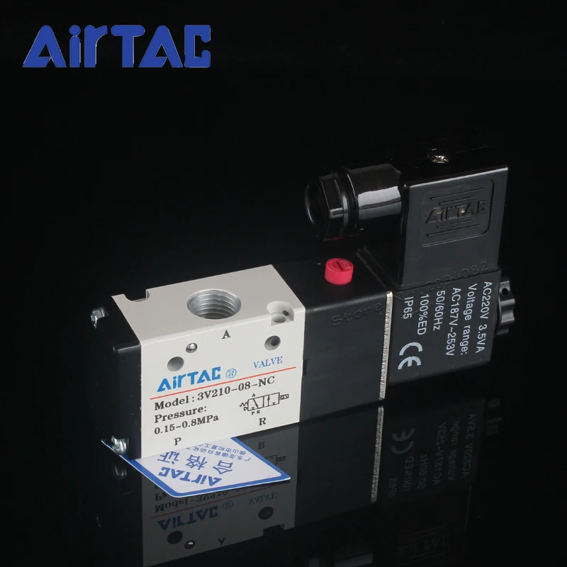 

3 Way 2 Position PT 1/4 NC Pneumatic Air Directional Control Solenoid Valves DC 24V AC 220V 110V 12V 3V210-08