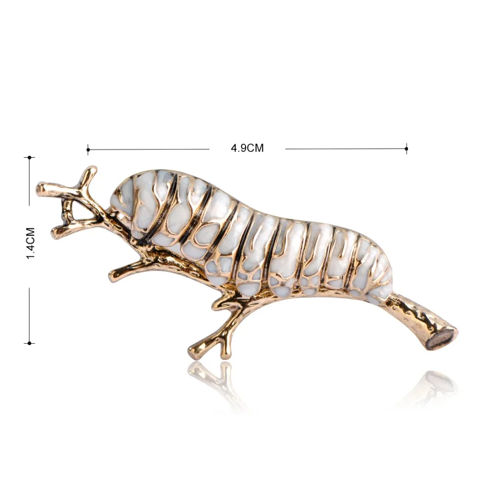 Rinhoo яркая Зеленая гусеница брошь в виде куколки для женщин мужчин детская одежда аксессуары эмаль золотого цвета насекомые корсаж булавки