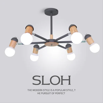 

Nordic living room chandelier lighting adjustment telescopic spider E27 lamp rotating multi-head LED ceiling chandelier