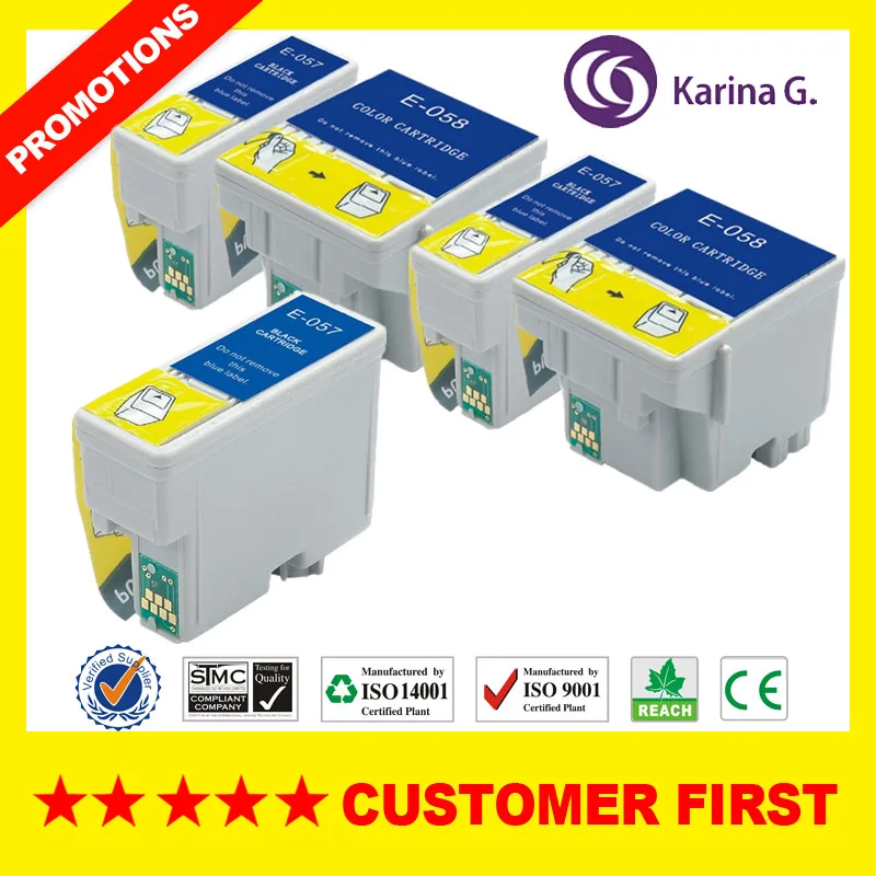 Совместимый чернильный картридж для T057 T058 Подходит для epson ME1, ME100, ME1+ и т. д - Цвет: 2Sets Plus 1PCS BK