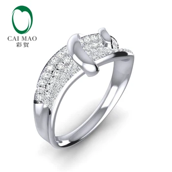 

Caimao Pave Setting 14k White Gold Natural Diamond Wedding Band Ring Jewelry